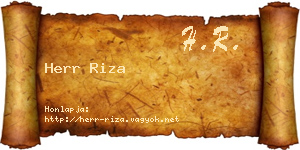 Herr Riza névjegykártya